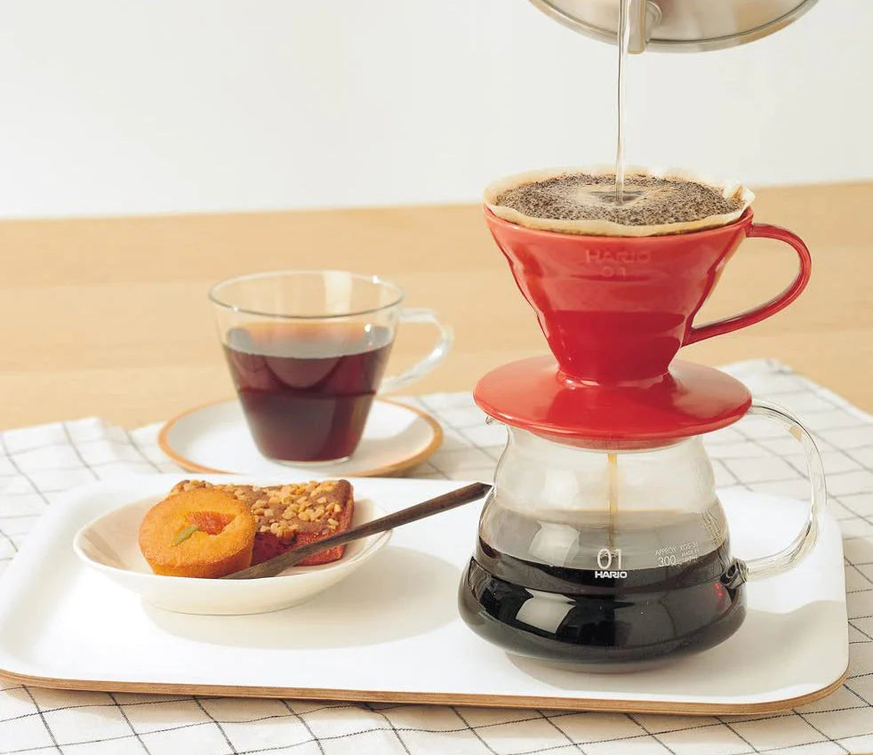 COFFEE - HOT BREW PAPER DRIP - RED 1-4 CUPS PLASTIC MATERIAL